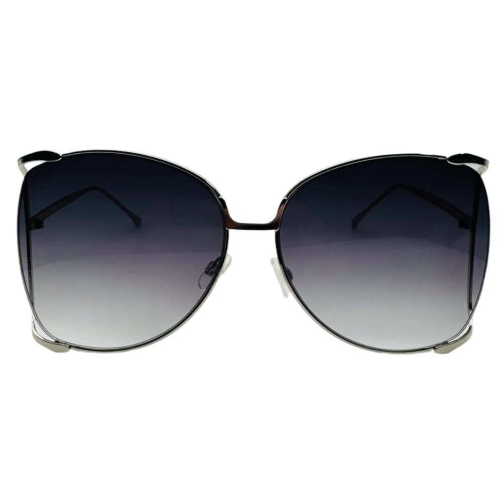 6043 | Silver Large Butterfly Style Sunglasses